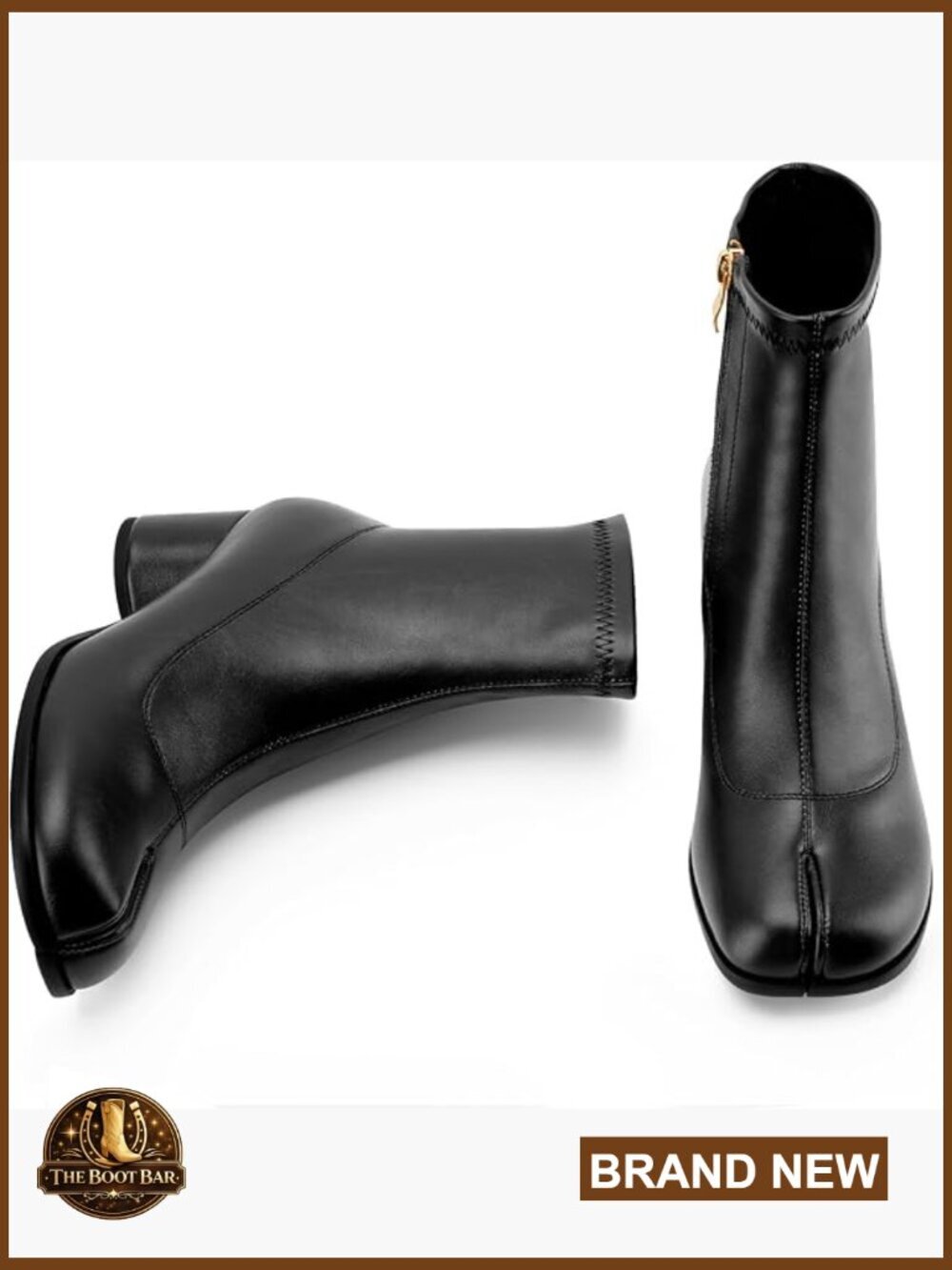 Split Toe Ankle Boots Low Heel Block Heels Chunky Short Boots Japanese Ninja